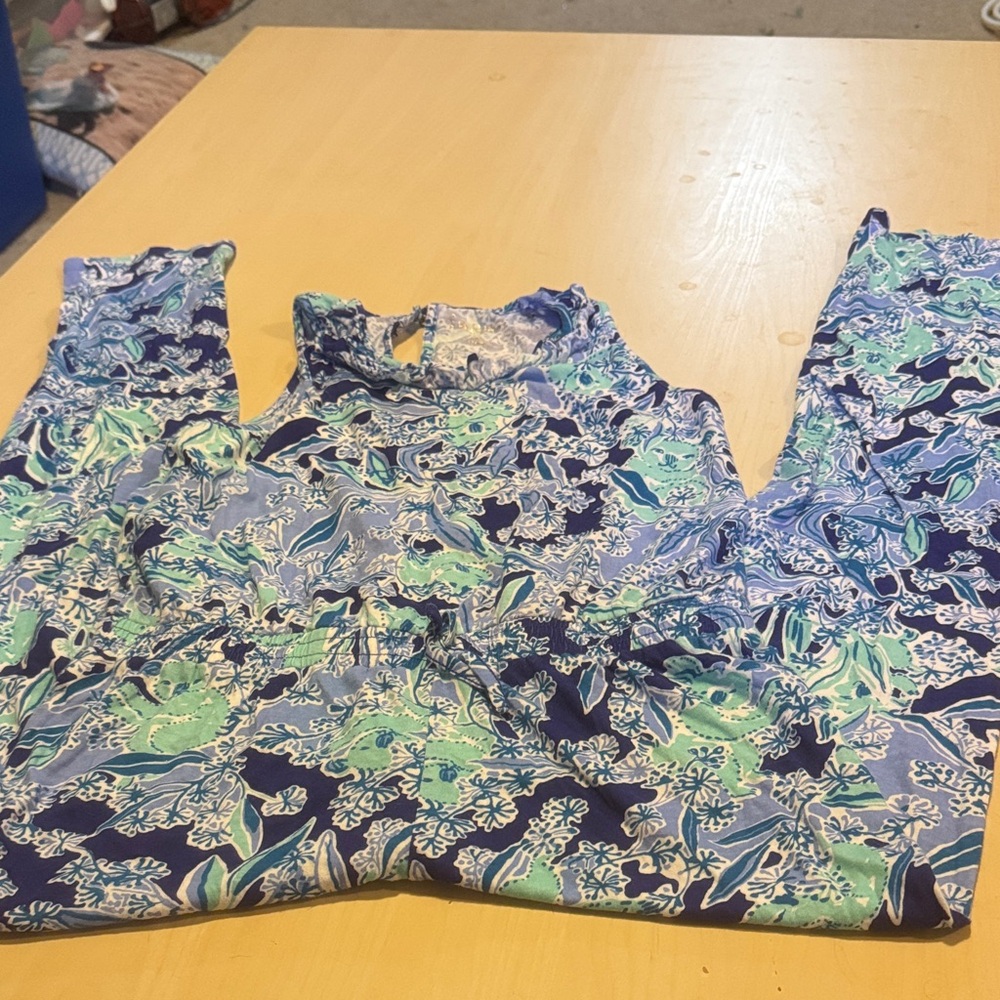 Lilly Pulitzer Blue and Green Floral Garment